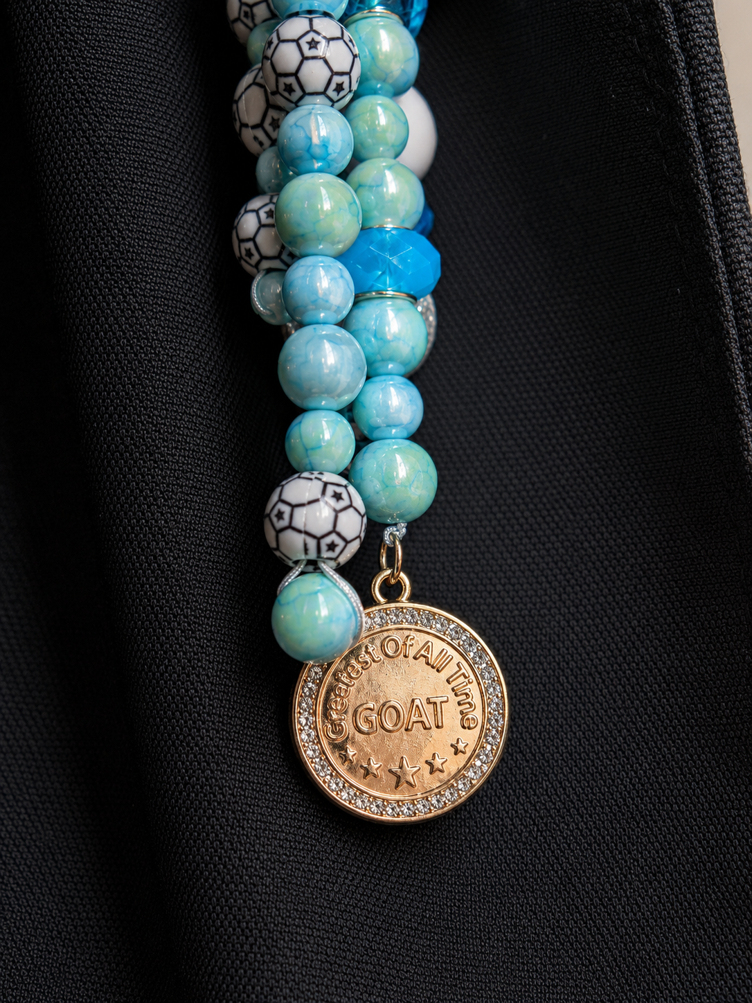 Argentina-Inspired GOAT Soccer Beaded Bag Charm
