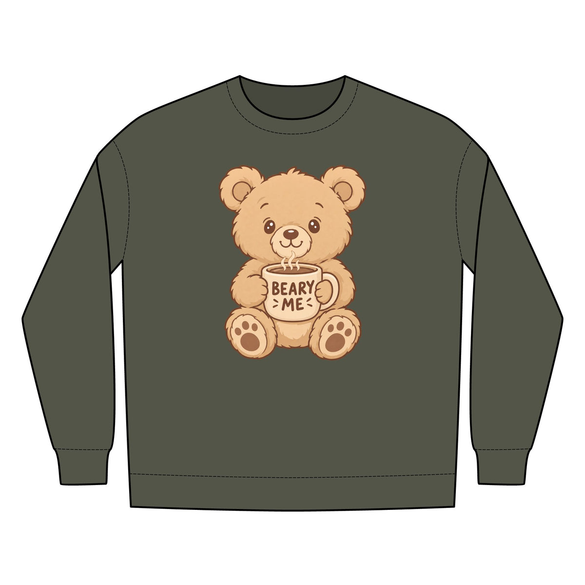 Beary Me Crew Sweatshirt, Cozy Bear Sweater, Cute Graphic Sweater, Gift For Animal Lovers, Winter Apparel, Fun Casual Wear