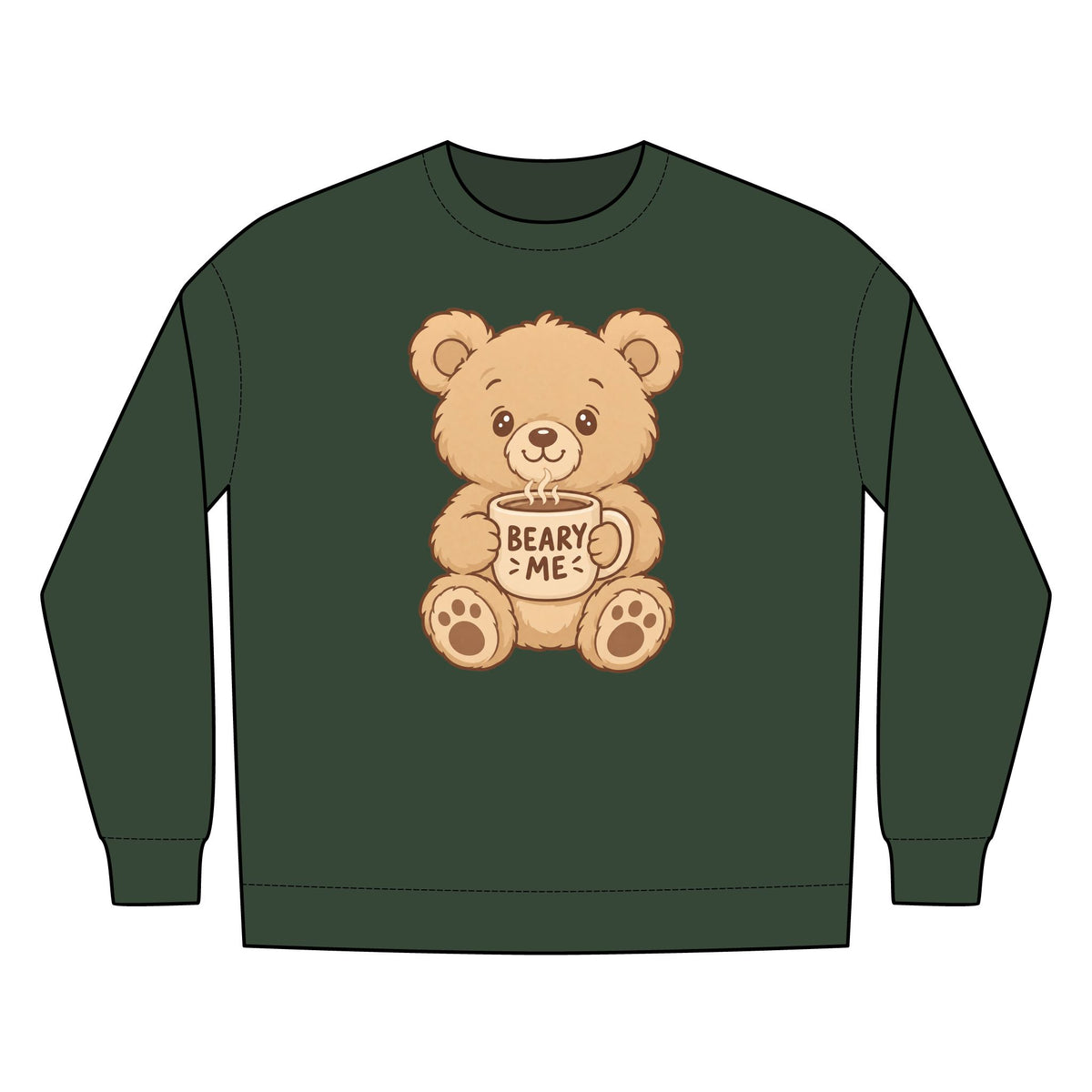 Beary Me Crew Sweatshirt, Cozy Bear Sweater, Cute Graphic Sweater, Gift For Animal Lovers, Winter Apparel, Fun Casual Wear