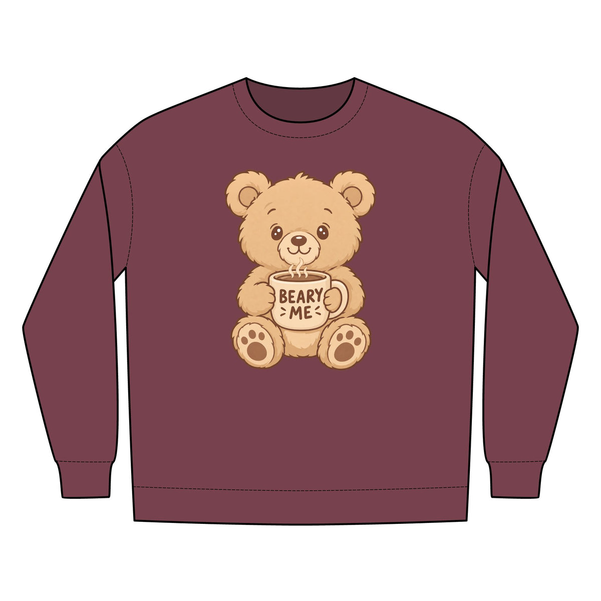 Beary Me Crew Sweatshirt, Cozy Bear Sweater, Cute Graphic Sweater, Gift For Animal Lovers, Winter Apparel, Fun Casual Wear