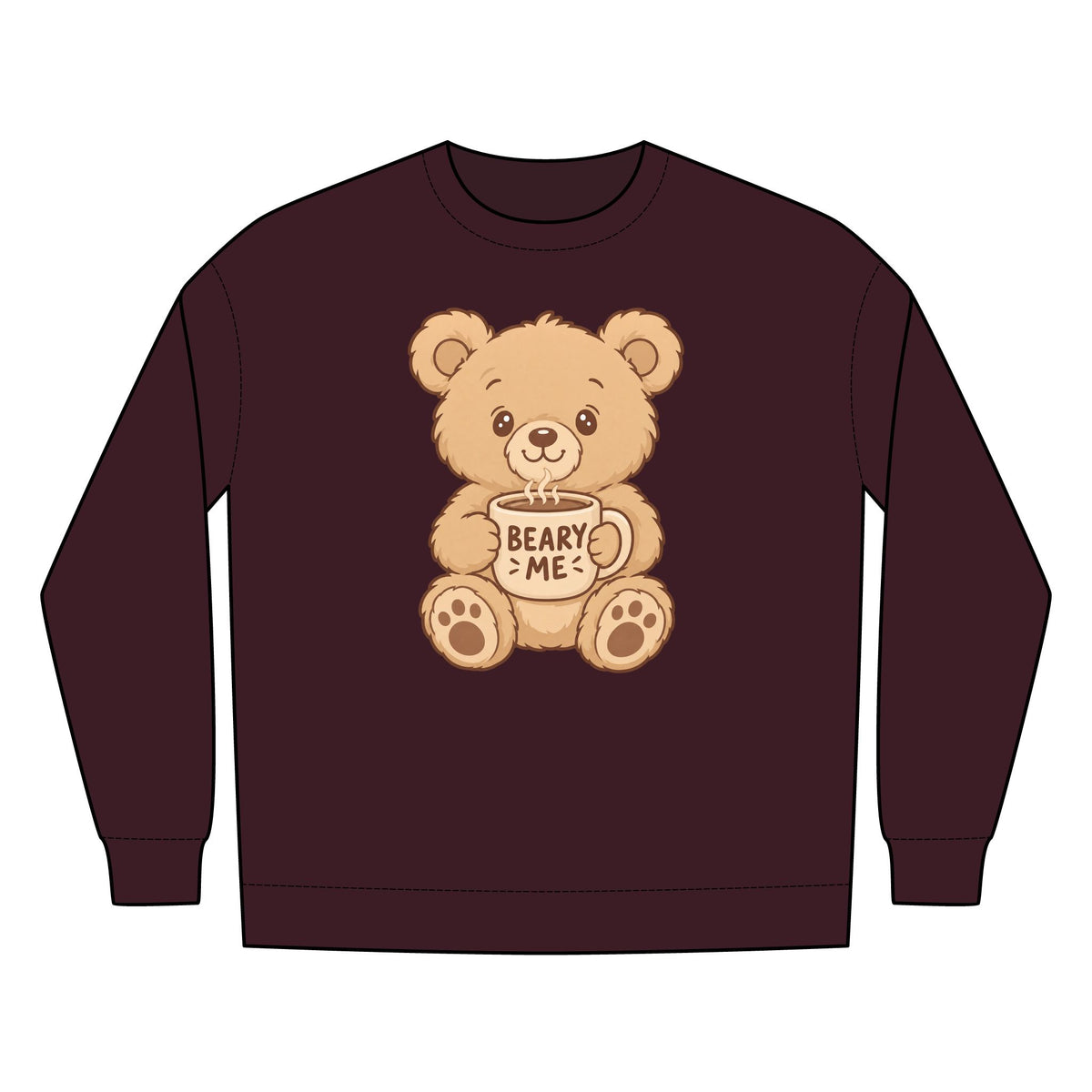 Beary Me Crew Sweatshirt, Cozy Bear Sweater, Cute Graphic Sweater, Gift For Animal Lovers, Winter Apparel, Fun Casual Wear