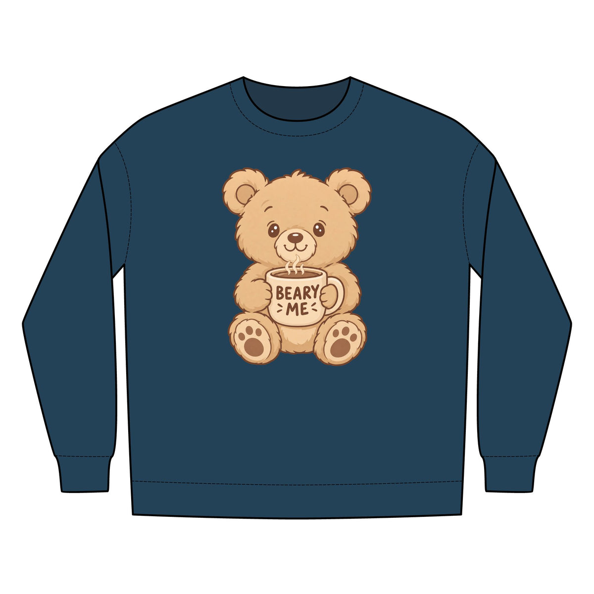 Beary Me Crew Sweatshirt, Cozy Bear Sweater, Cute Graphic Sweater, Gift For Animal Lovers, Winter Apparel, Fun Casual Wear