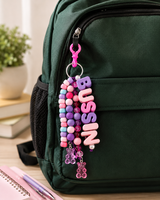 BUSSIN Pastel Beaded Backpack Charm