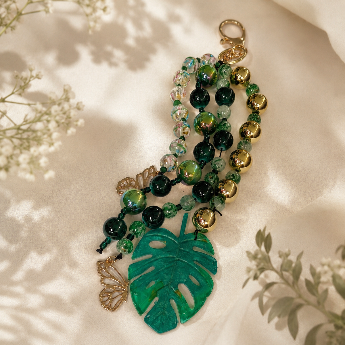 Emerald Garden Monstera Bag Charm