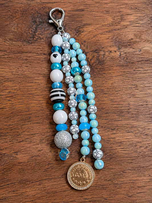 Argentina-Inspired GOAT Soccer Beaded Bag Charm