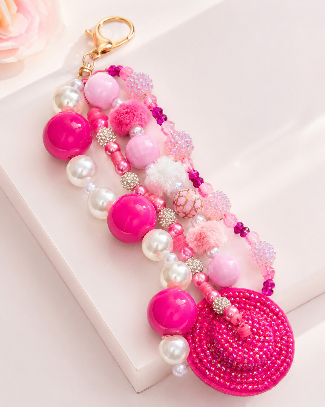 Bubble Gum Pink Monochrome Bag Charm